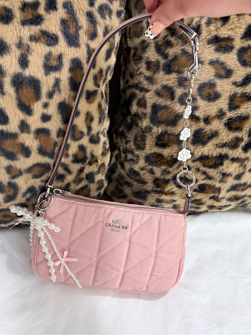 Coach pink denim nolita